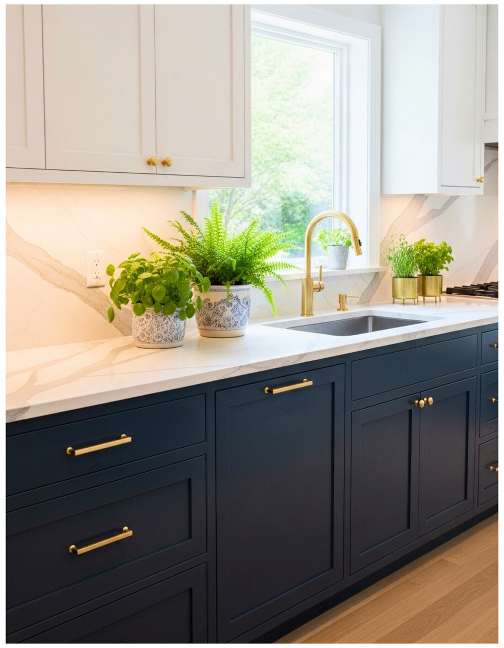 Chic Blue Kitchen Cabinets Combo