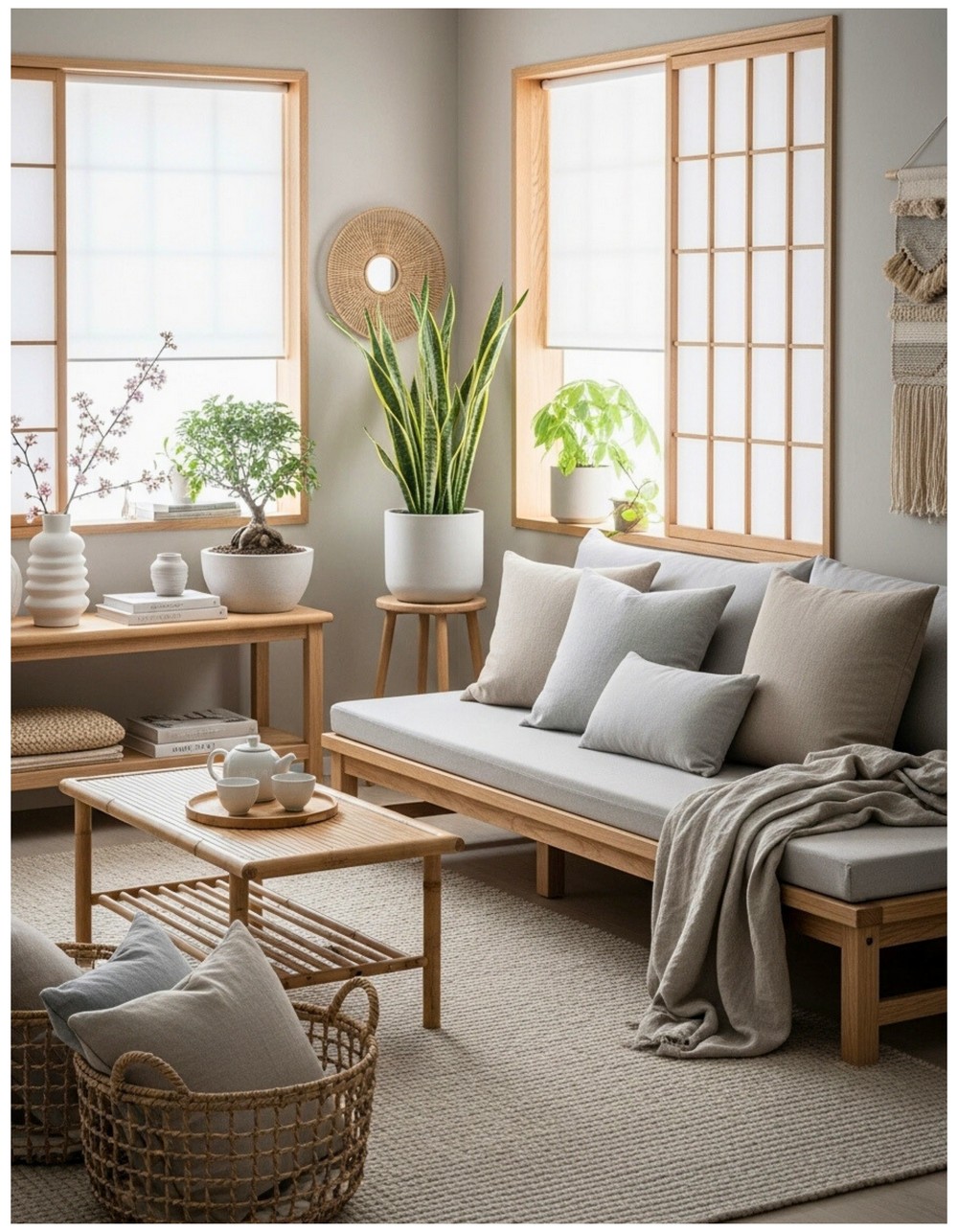 Chic Japandi-Inspired Living Room Aesthetics