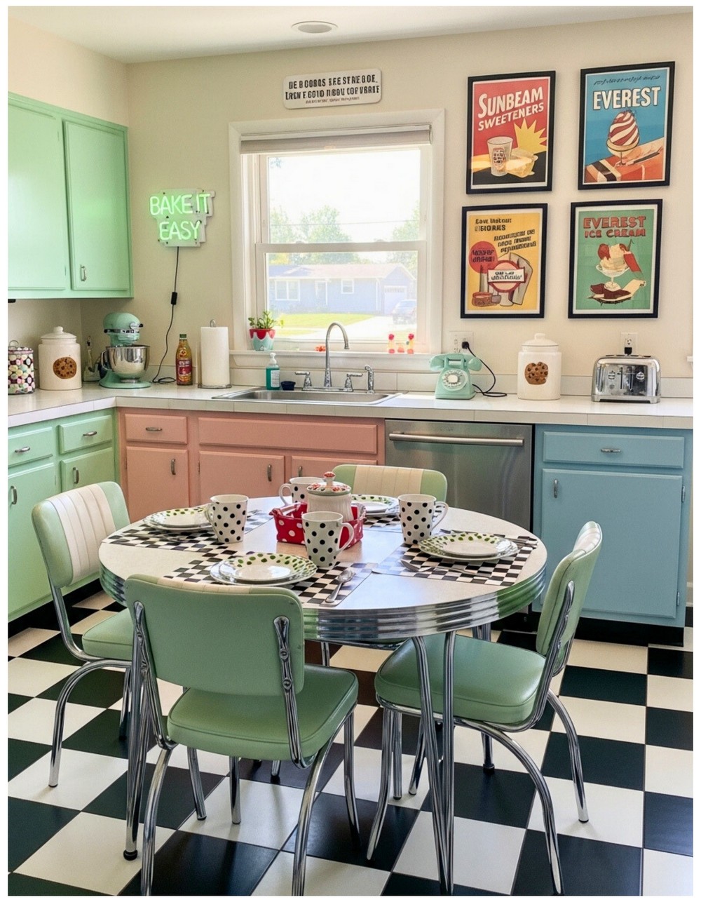 Classic Checkerboard Kitchen Flooring