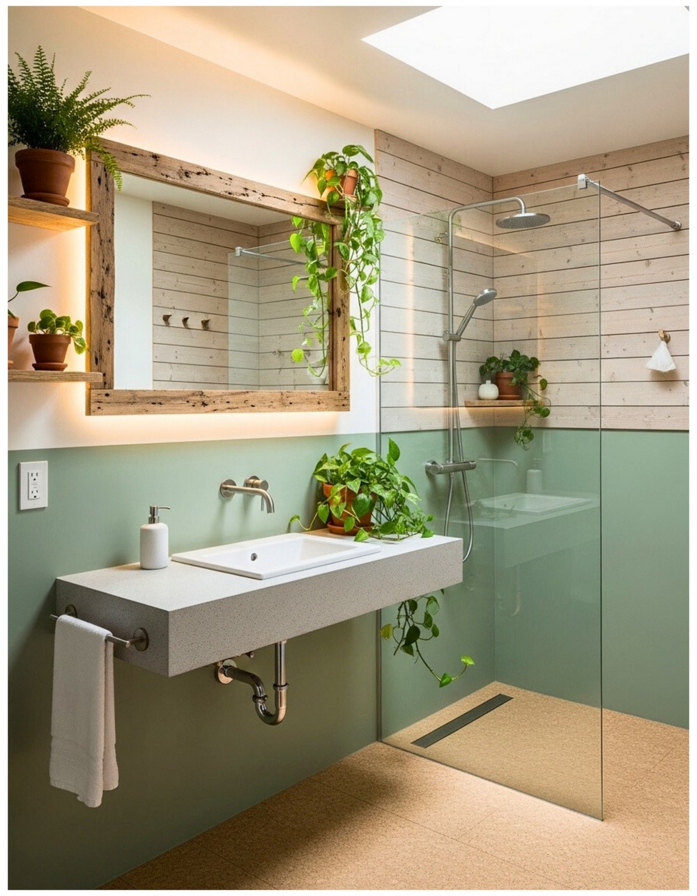 Eco-Friendly Green Bathroom Design