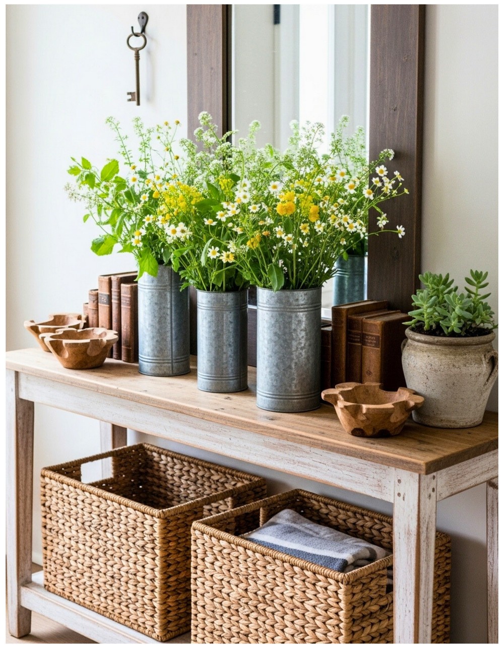 Galvanized Vase Farmhouse Chic Tables