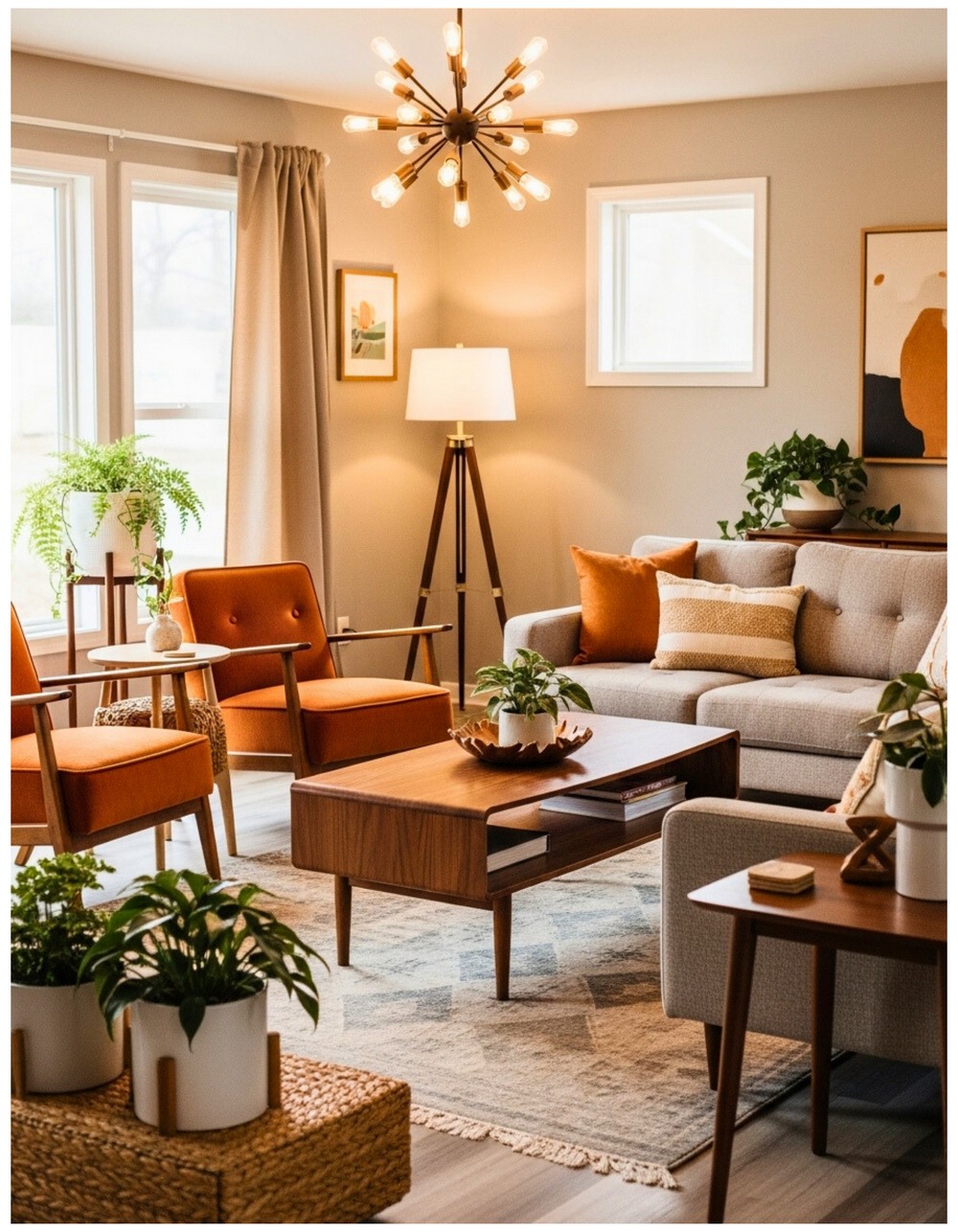 Inviting Design in a Modern Mid Century Living Space