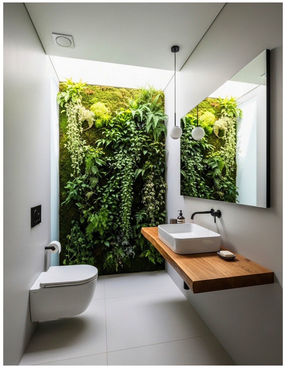 Lush Vertical Garden for Half Bathroom
