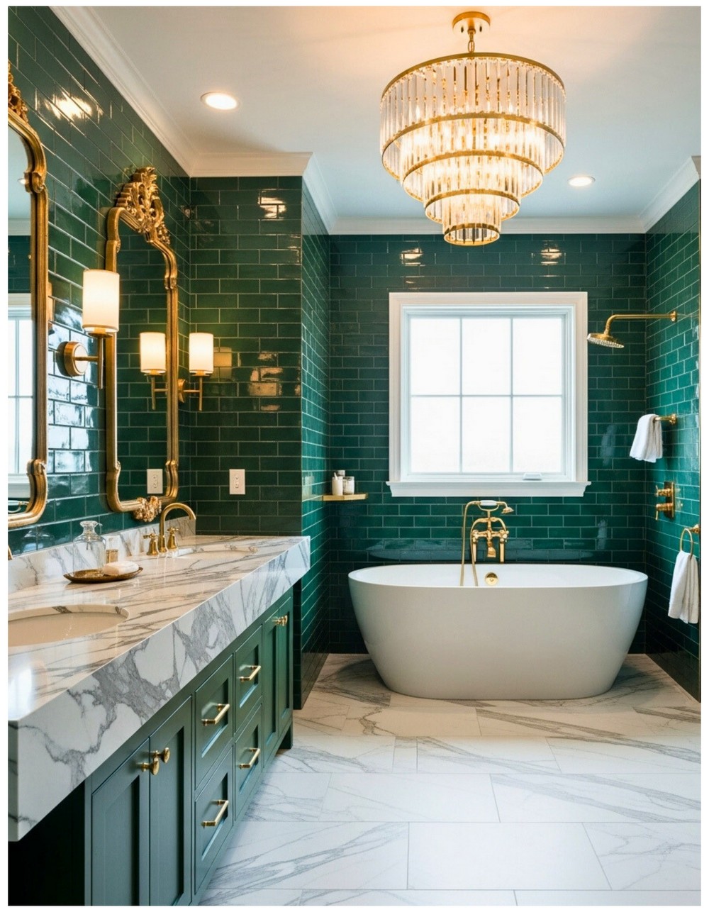 Luxurious Green Bathroom Design