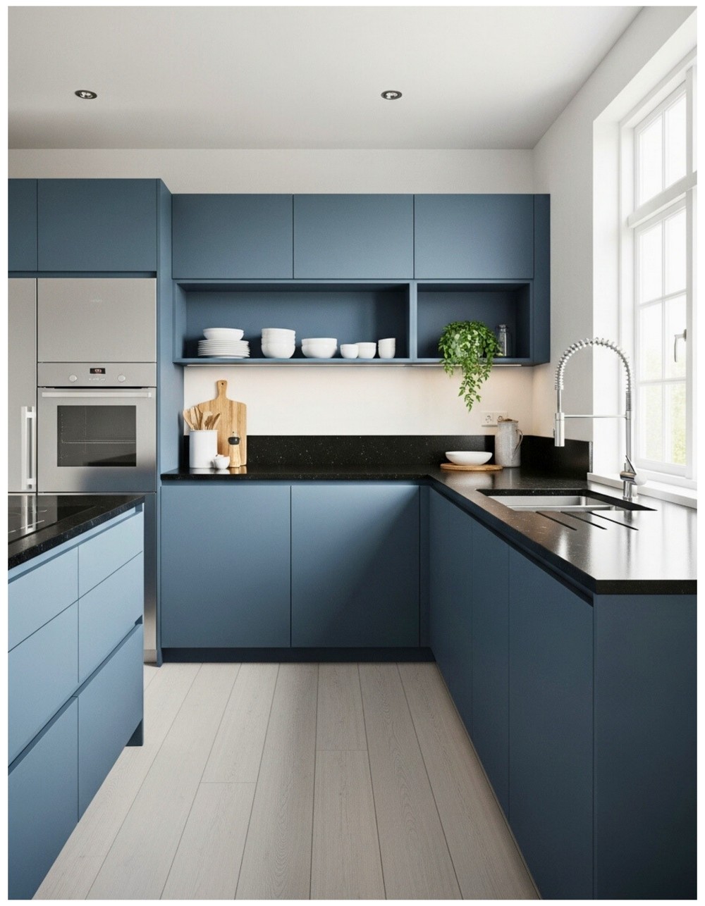 Modern Blue Kitchen Cabinets