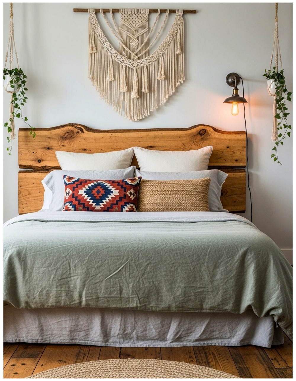Raw wooden headboards