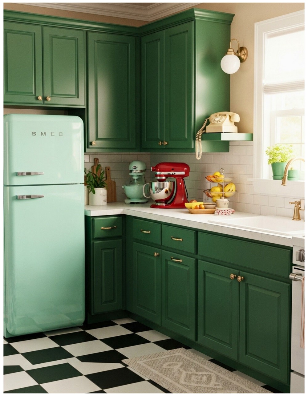 Retro Forest Green Kitchen Vibes