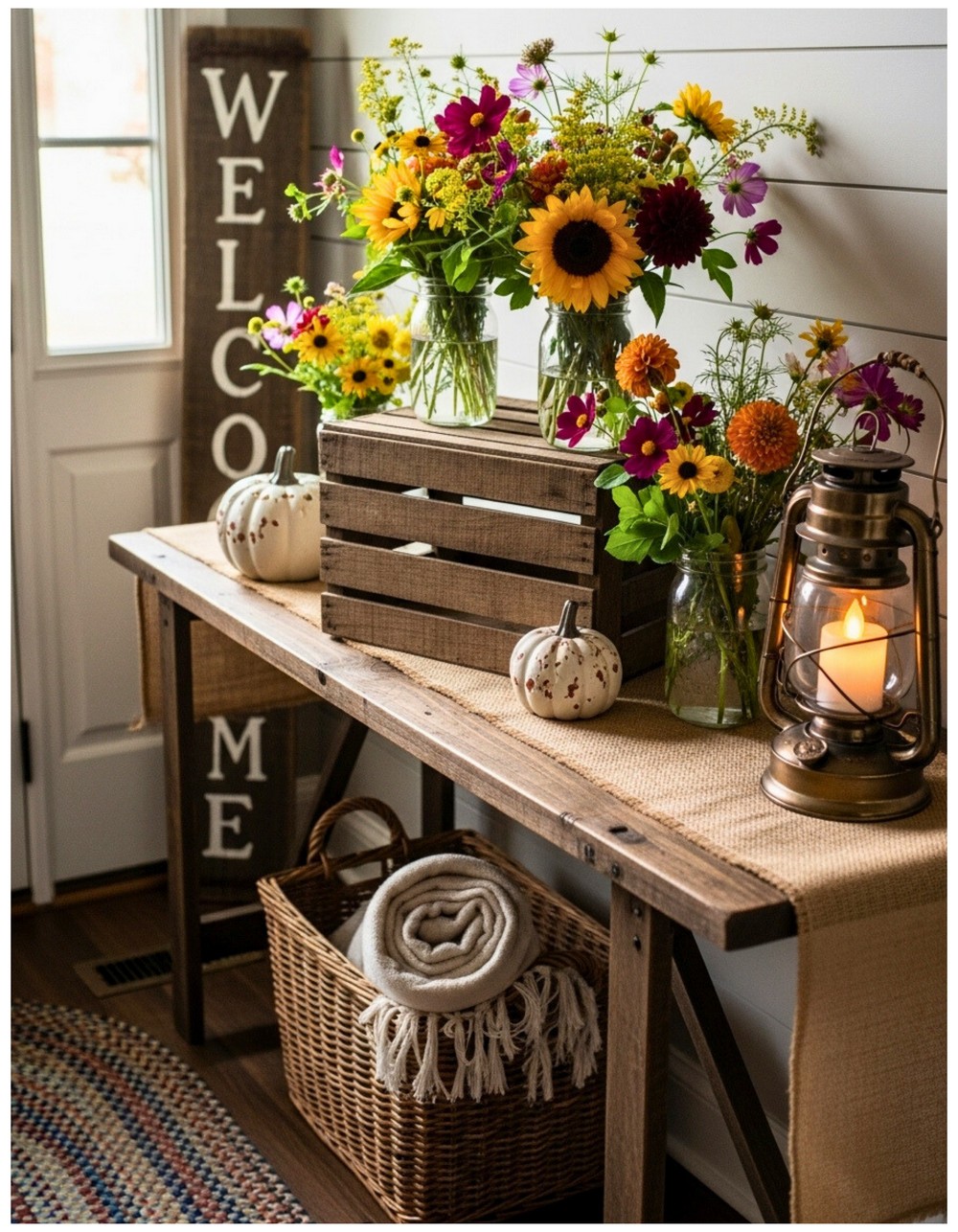 Rustic Crate Mason Jar Decor