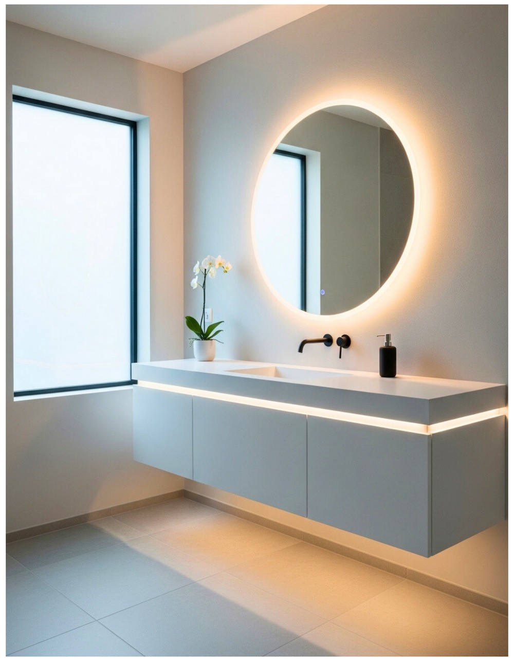 Sleek Floating Vanity Units with LED
