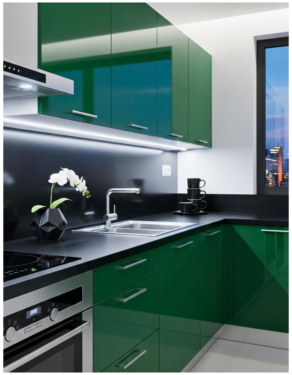 Sleek Green Kitchen Renovation