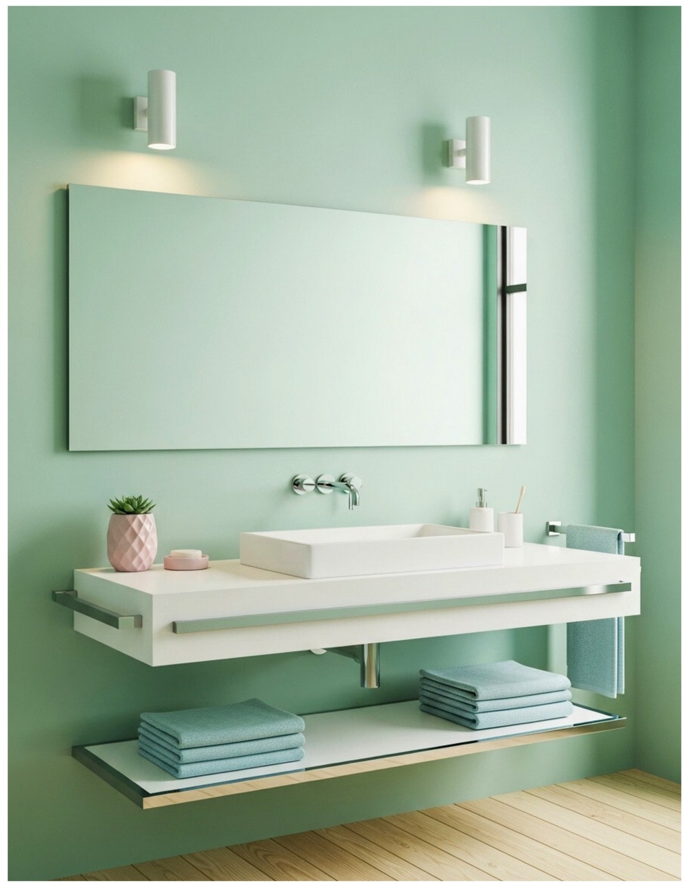 Sleek Mint Green Bathroom Refresh