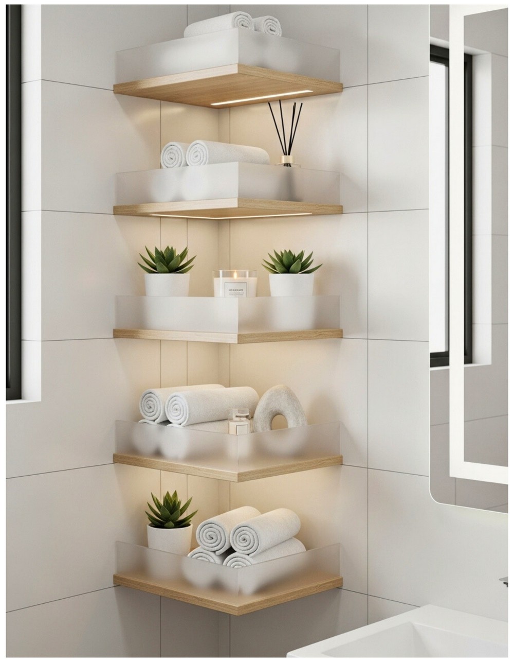 Step-up Bathroom Shelves