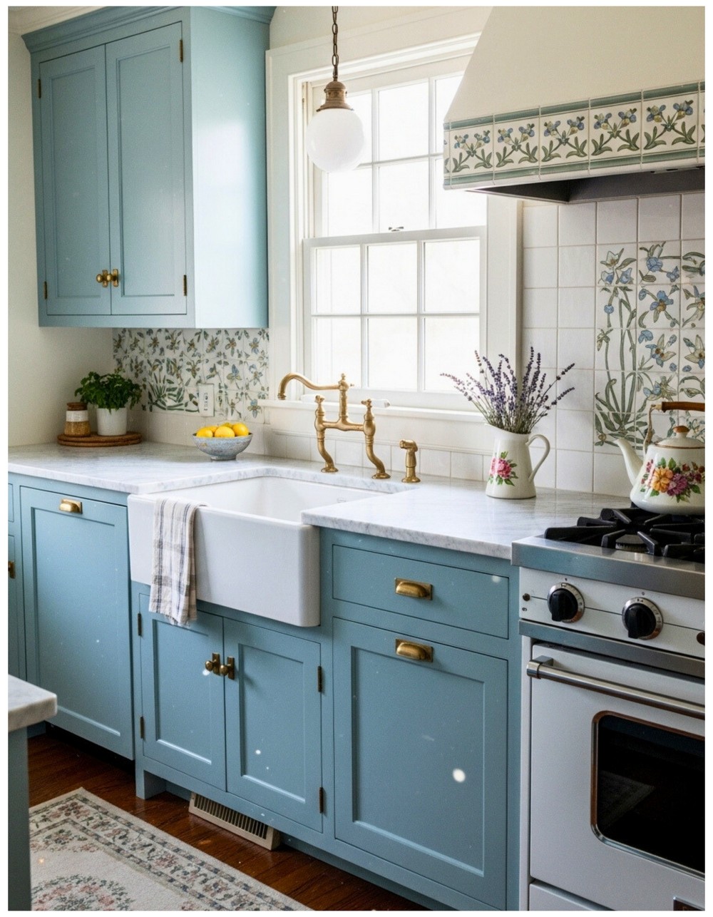 Vintage Blue Cabinet Design
