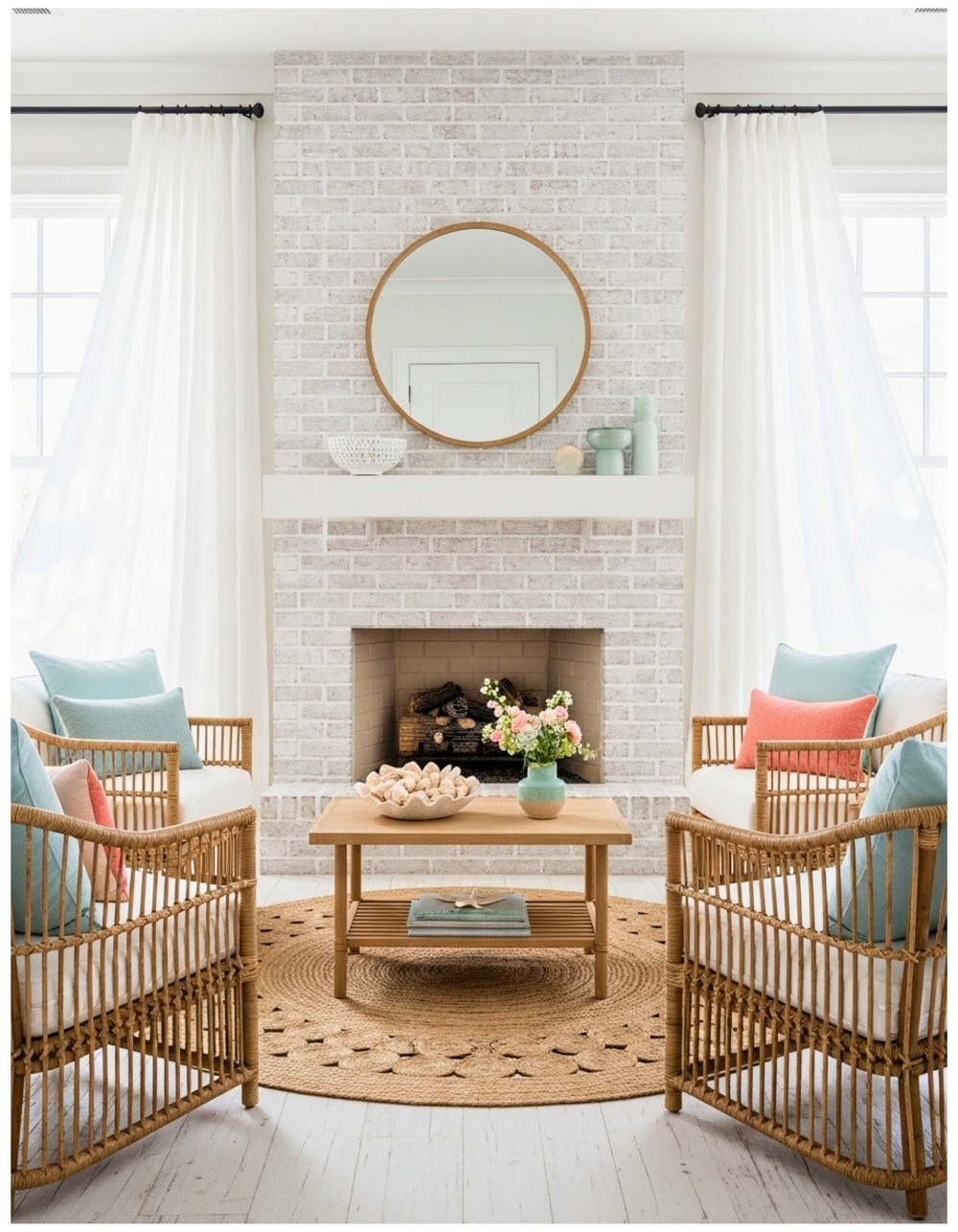 Whitewash bricks for a coastal cottage vibe with natural textures