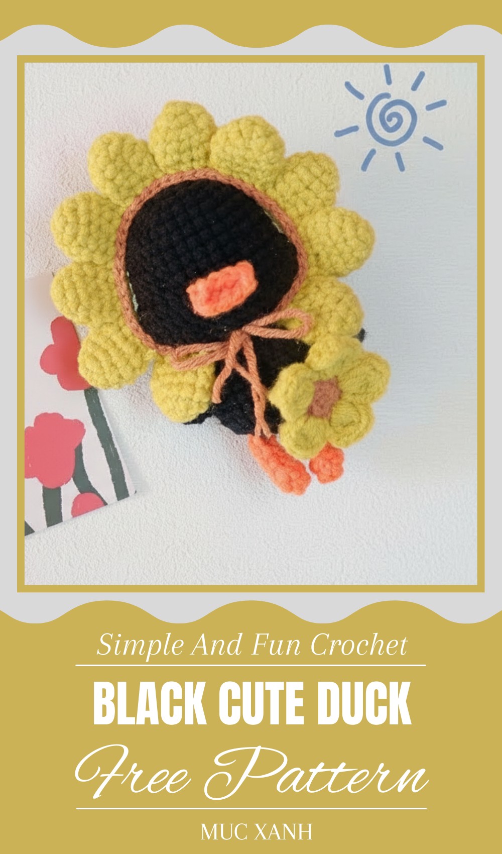 Crochet Black Cute Duck