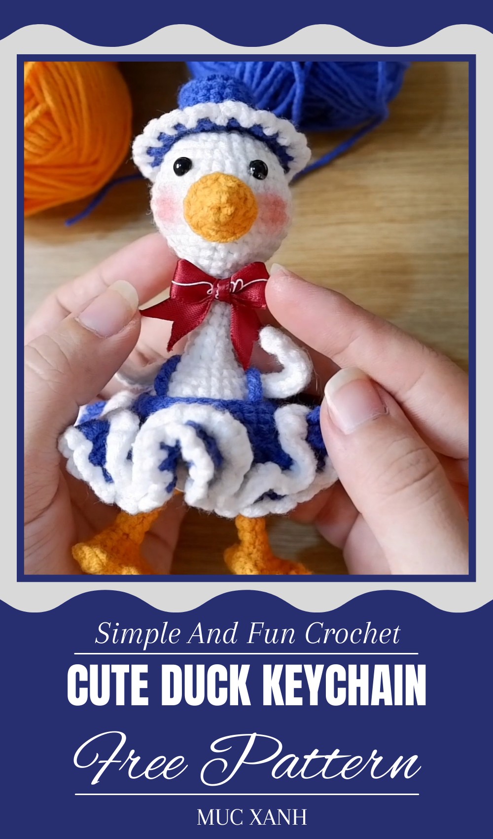 Crochet Cute Duck Keychain