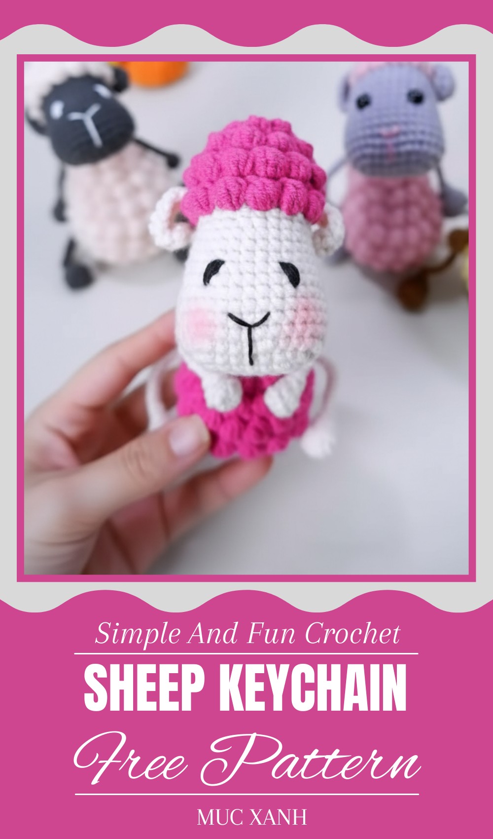 Crochet Sheep Keychain Tutorial