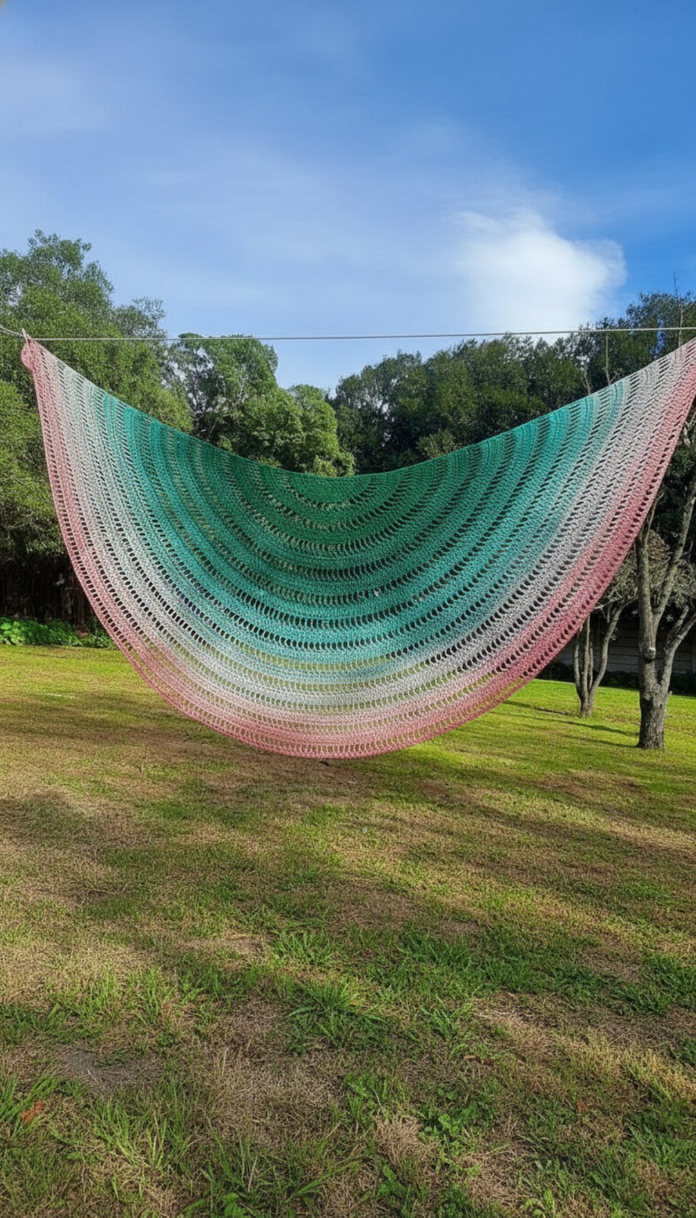 Easy Crochet Crescent Lace Shawl 1