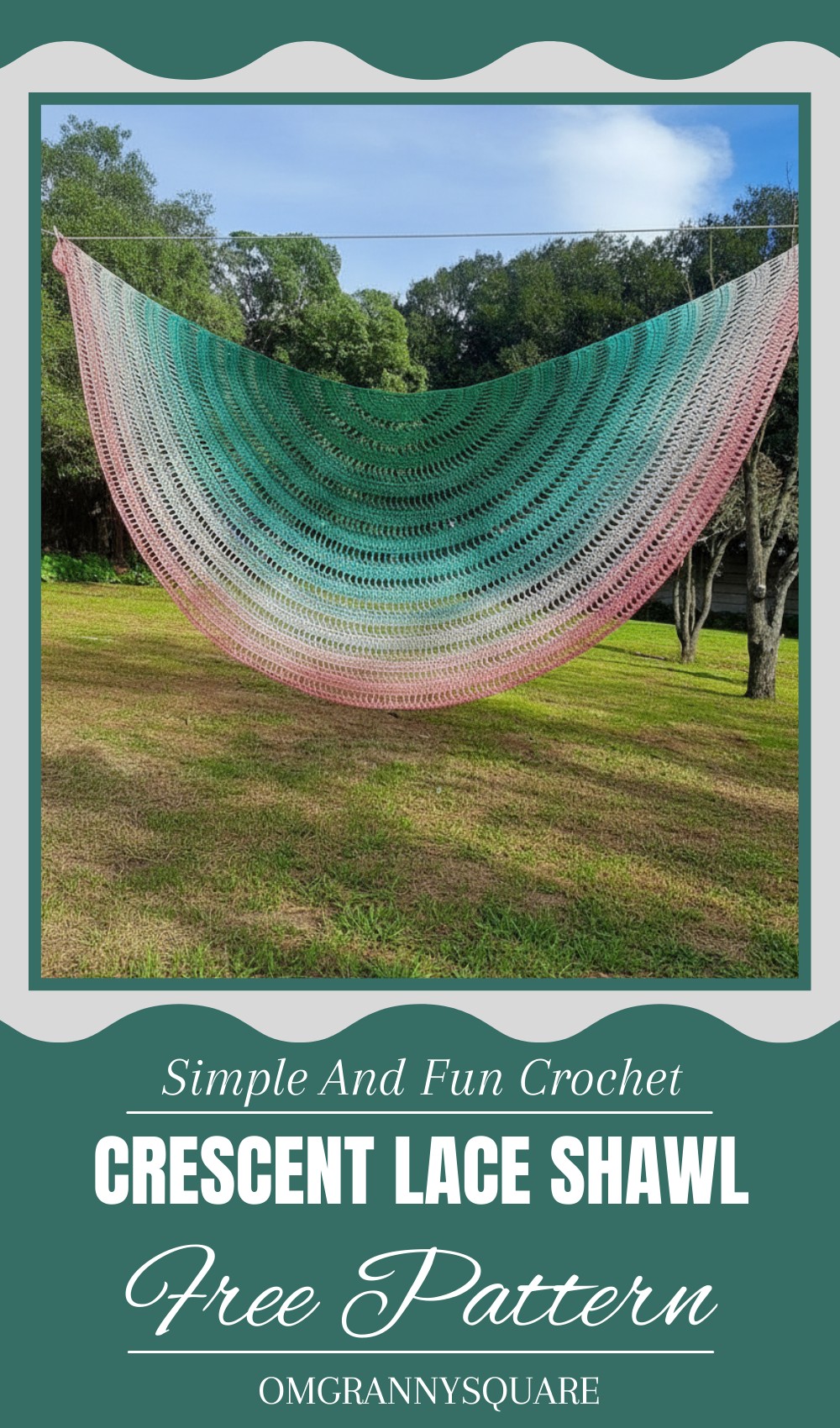 Easy Crochet Crescent Lace Shawl