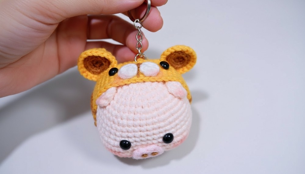 How To Crochet Pig Tiger Keychain 1
