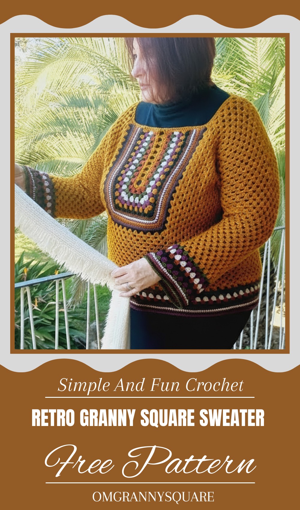 Retro Granny Square Sweater Crochet Tutorial