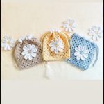 Crochet 3d Daisy Motif Mini Drawstring Pouch 2