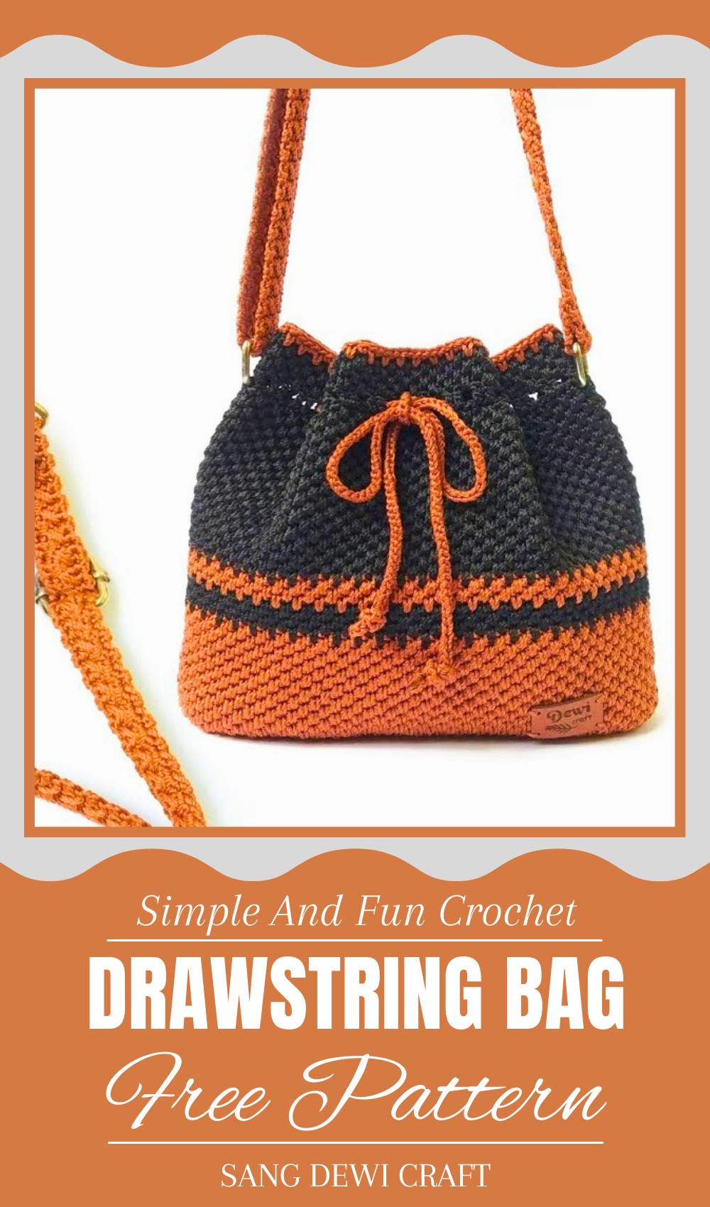 Crochet Beautiful Drawstring Bag