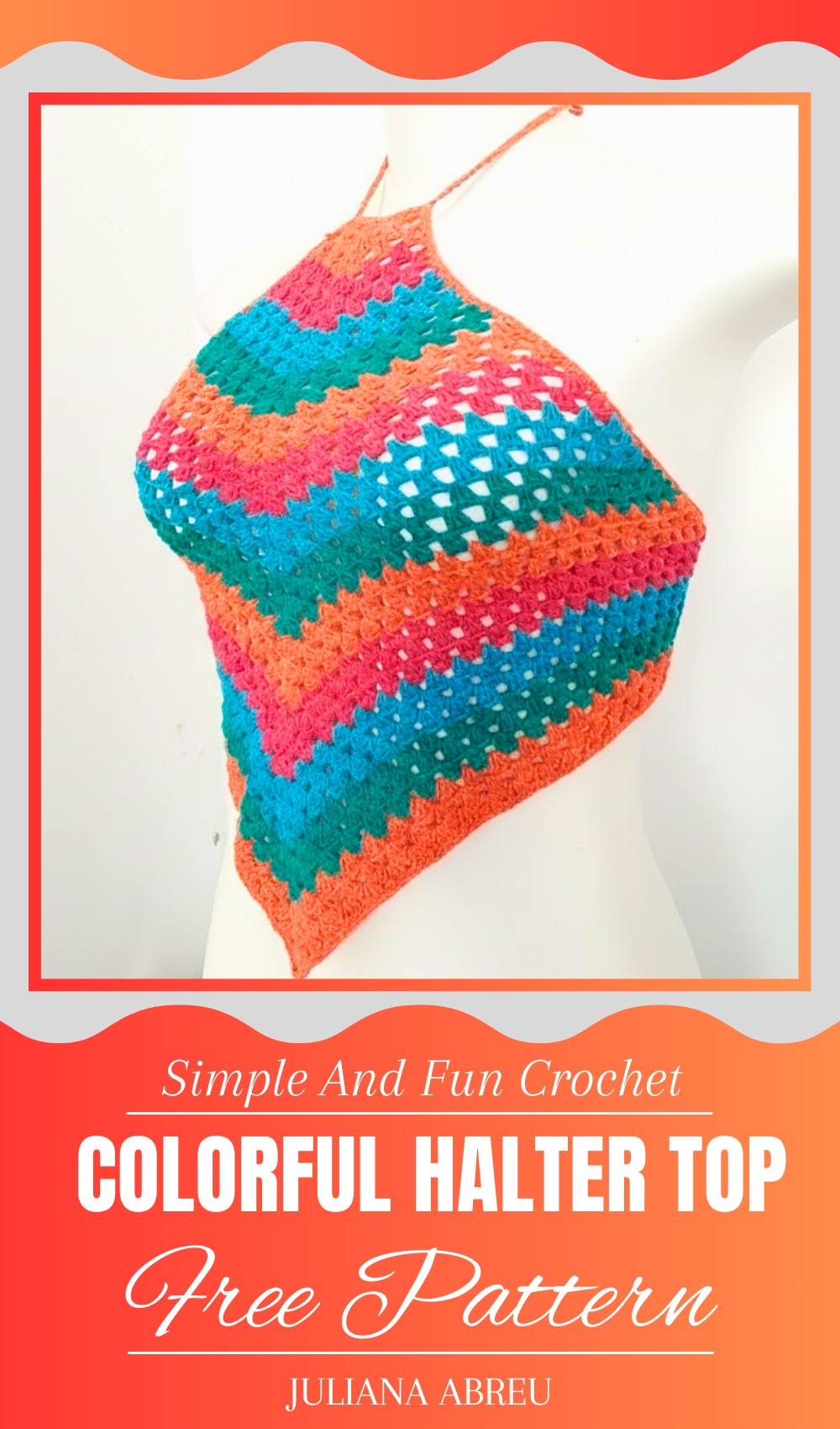 Crochet Colorful Halter Top Pattern