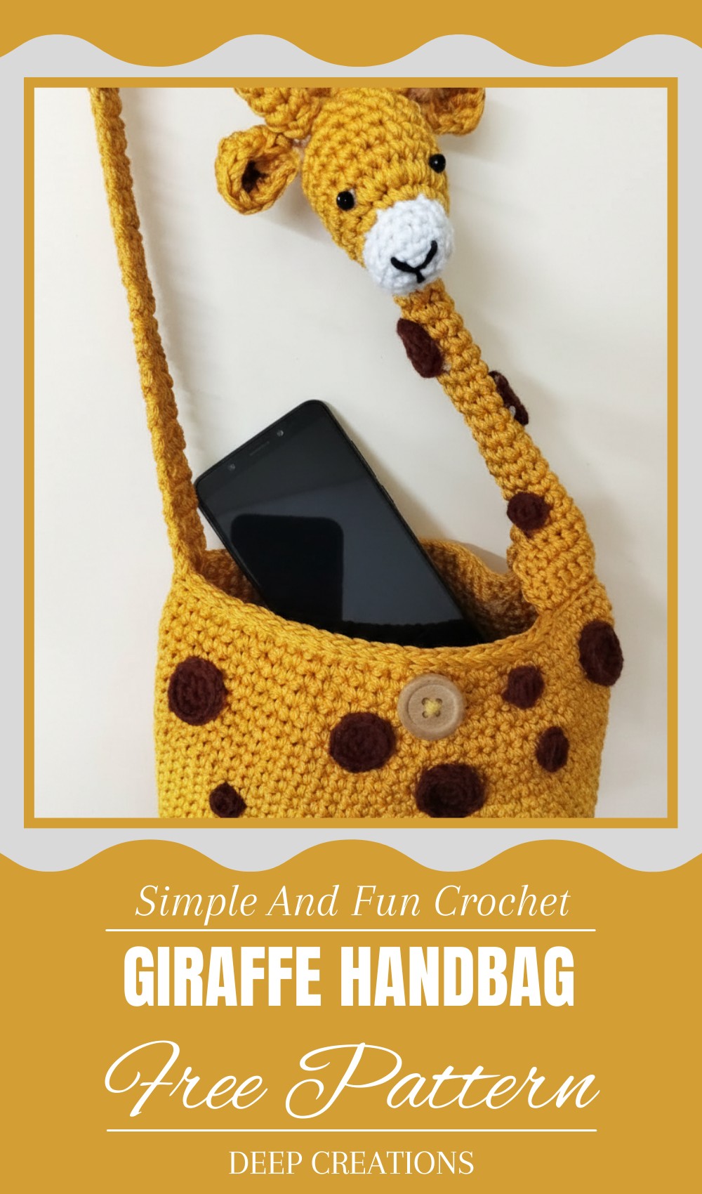 Crochet Cute Giraffe Handbag