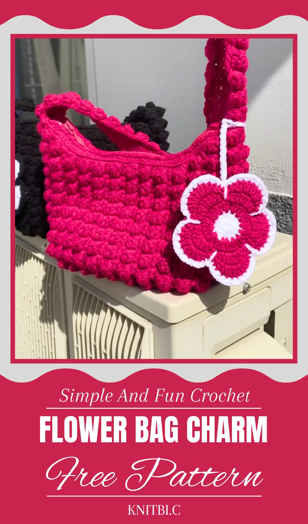 Crochet Flower Bag Charm Pattern