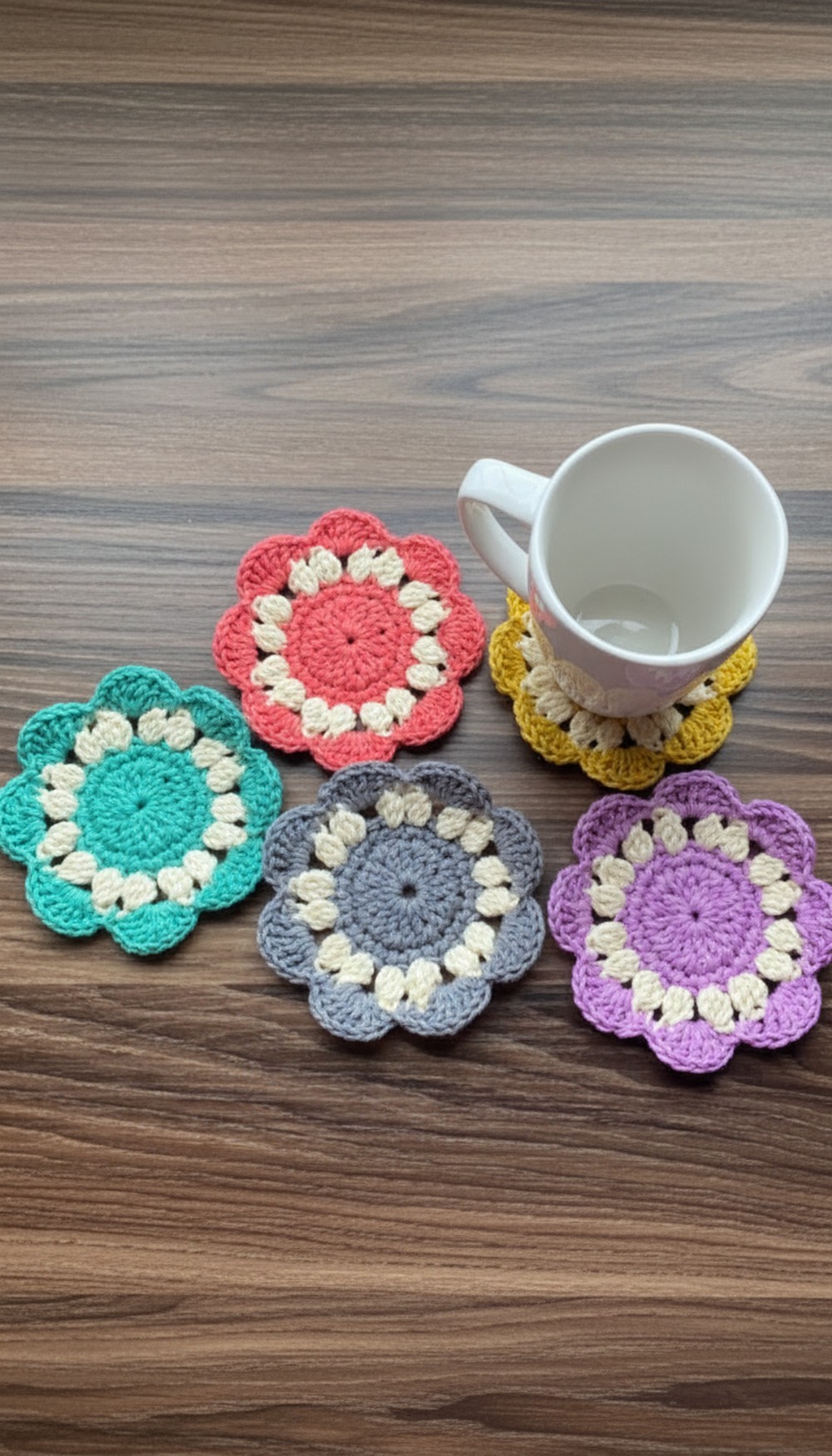 Crochet Flower Coaster Pattern 2