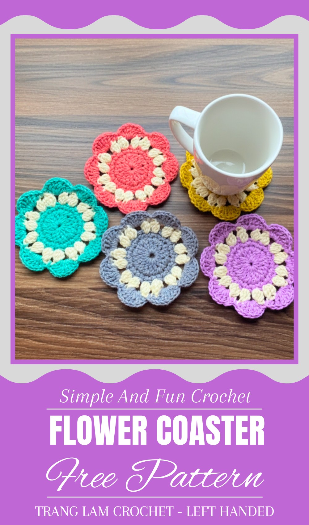 Crochet Flower Coaster Pattern