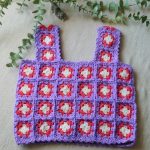 Crochet Granny Square Flowers Top Pattern 1