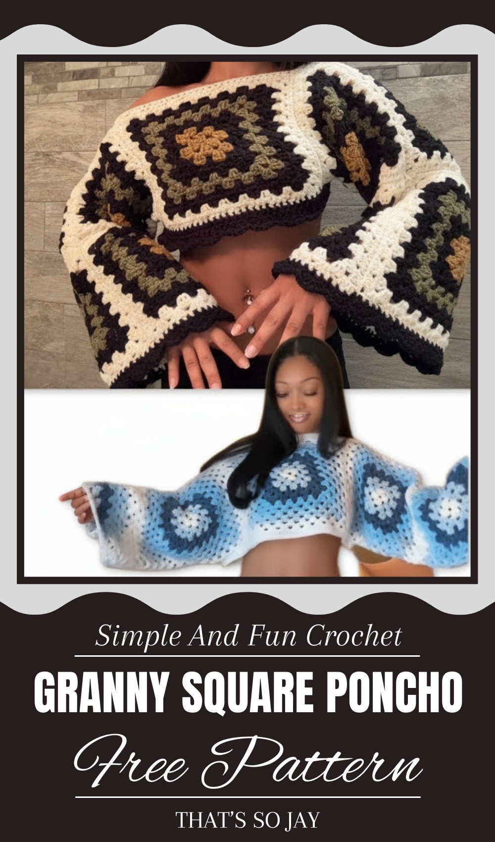 Crochet Granny Square Poncho Tutorial