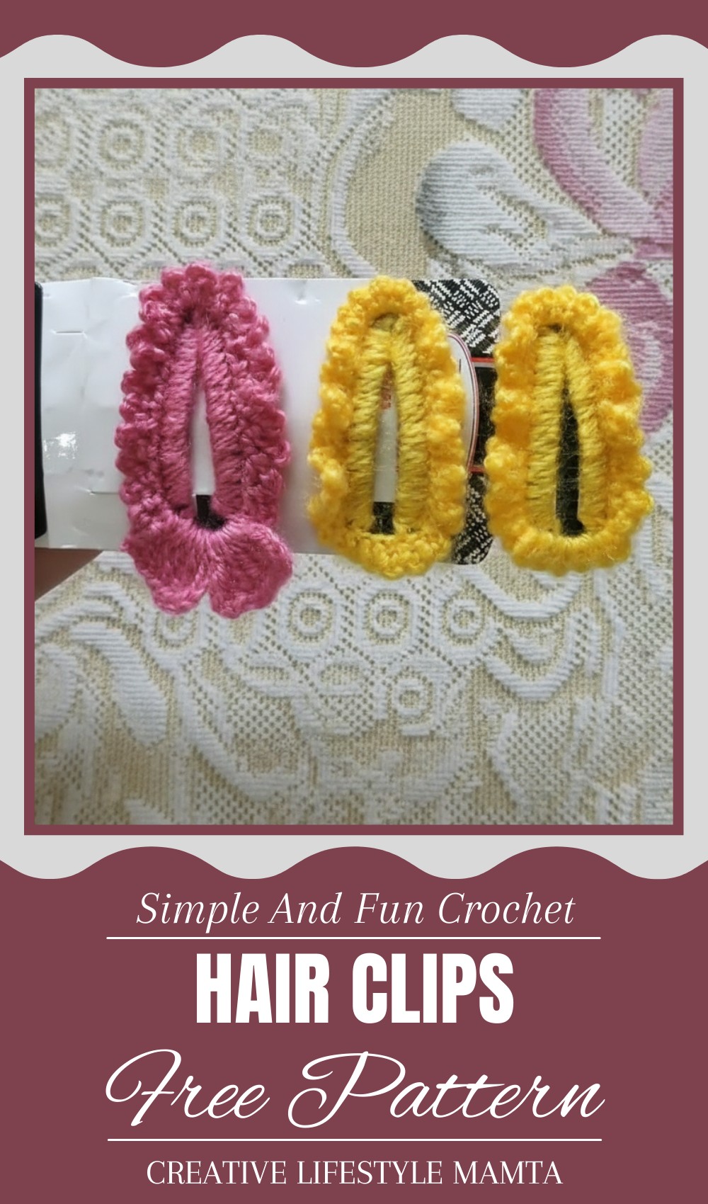 Crochet Hair Clips Pattern