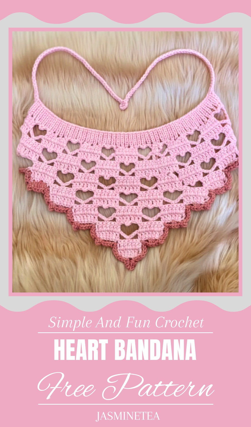 Crochet Heart Bandana