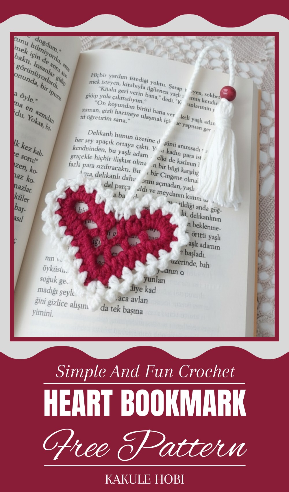 Crochet Heart Bookmark Pattern