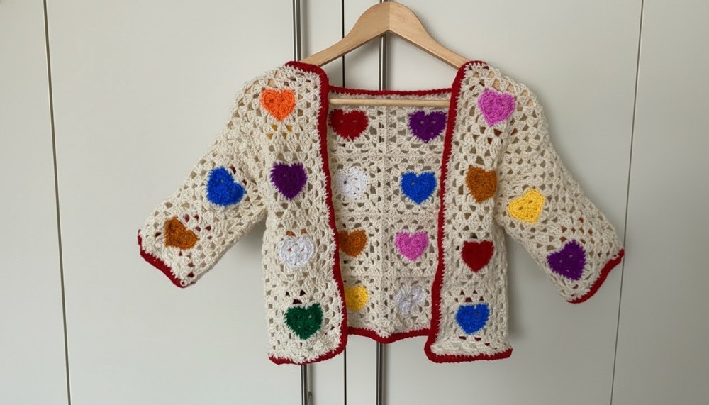 Crochet Heart Cardigan Tutorial 1