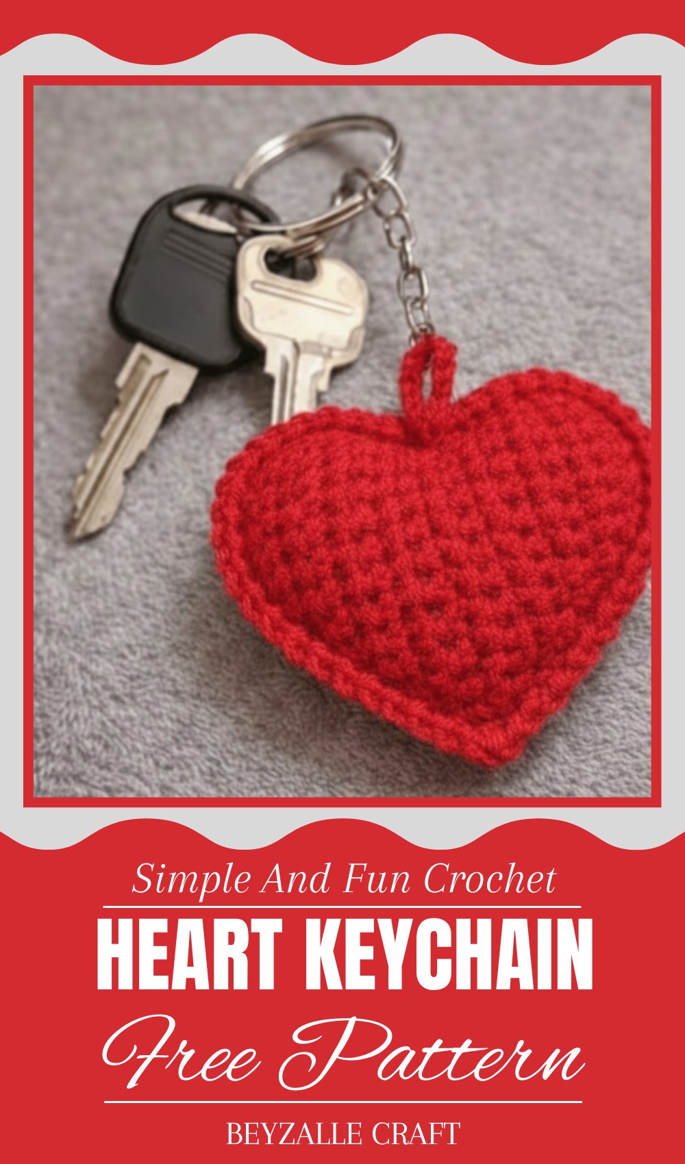 Crochet Heart Keychain Tutorial