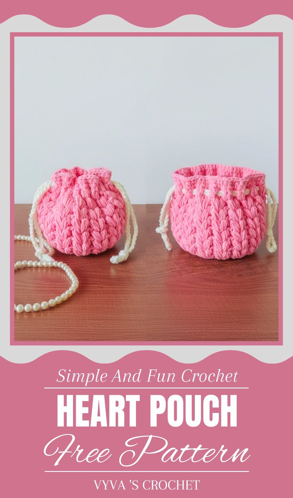 Crochet Heart Pouch Pattern