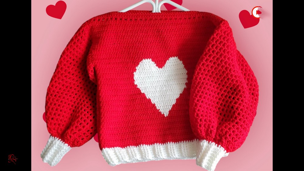 Crochet Heart Sweater Pattern 1
