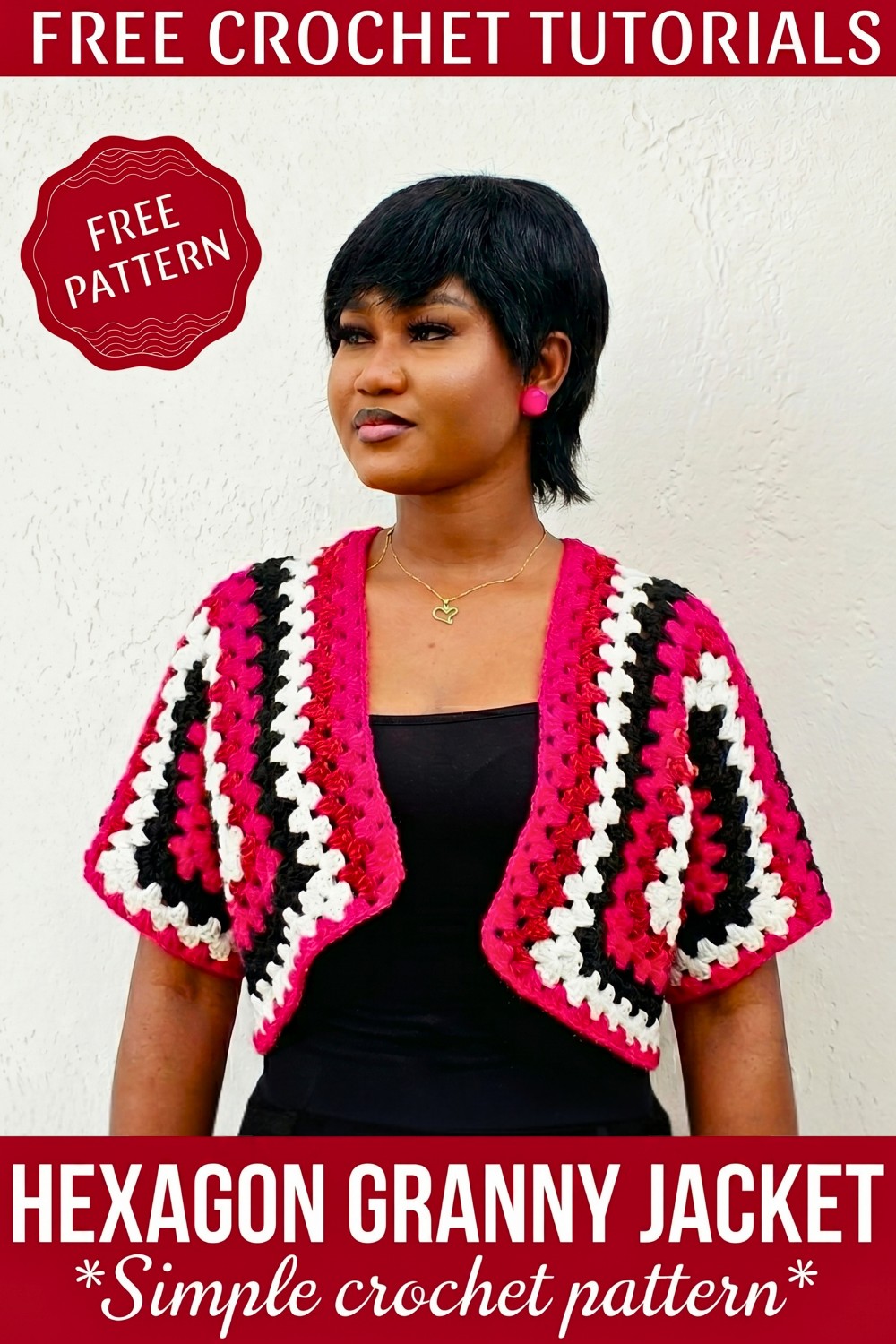 Crochet Hexagon Granny Stitch Jacket Pattern