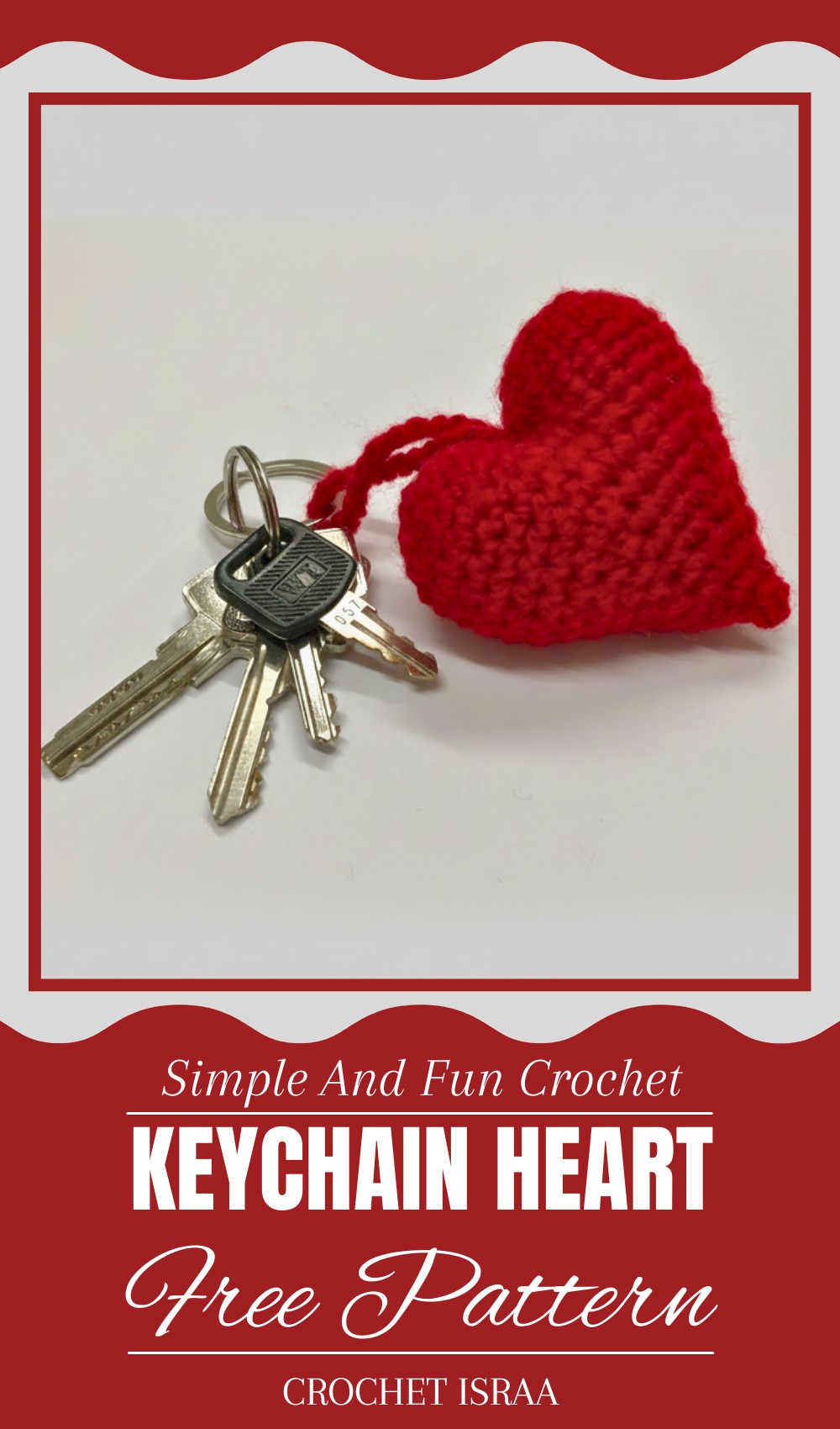 Crochet Keychain Heart Pattern