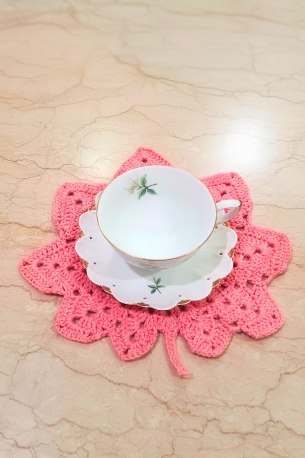Crochet Maple Leaf Cup Mat Pattern 2