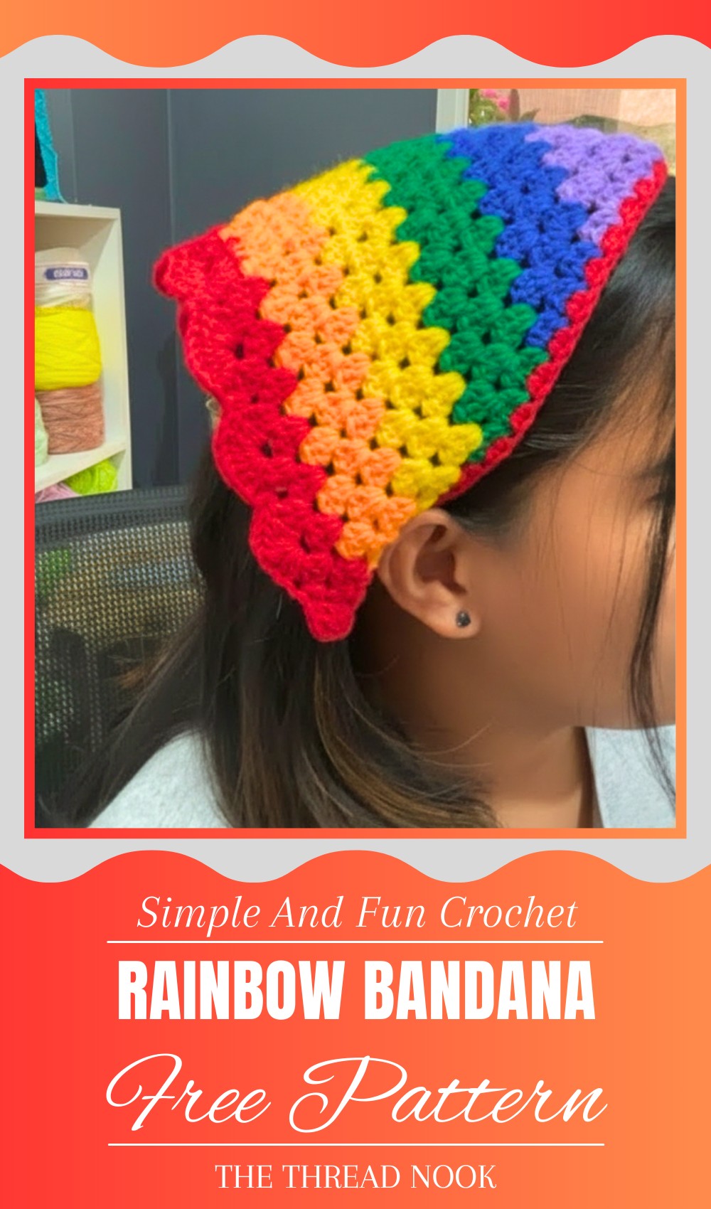 Crochet Rainbow Bandana Easy Tutorial