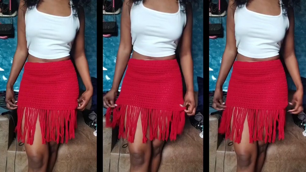 Crochet Tassel Fringe Skirt Tutorial 1