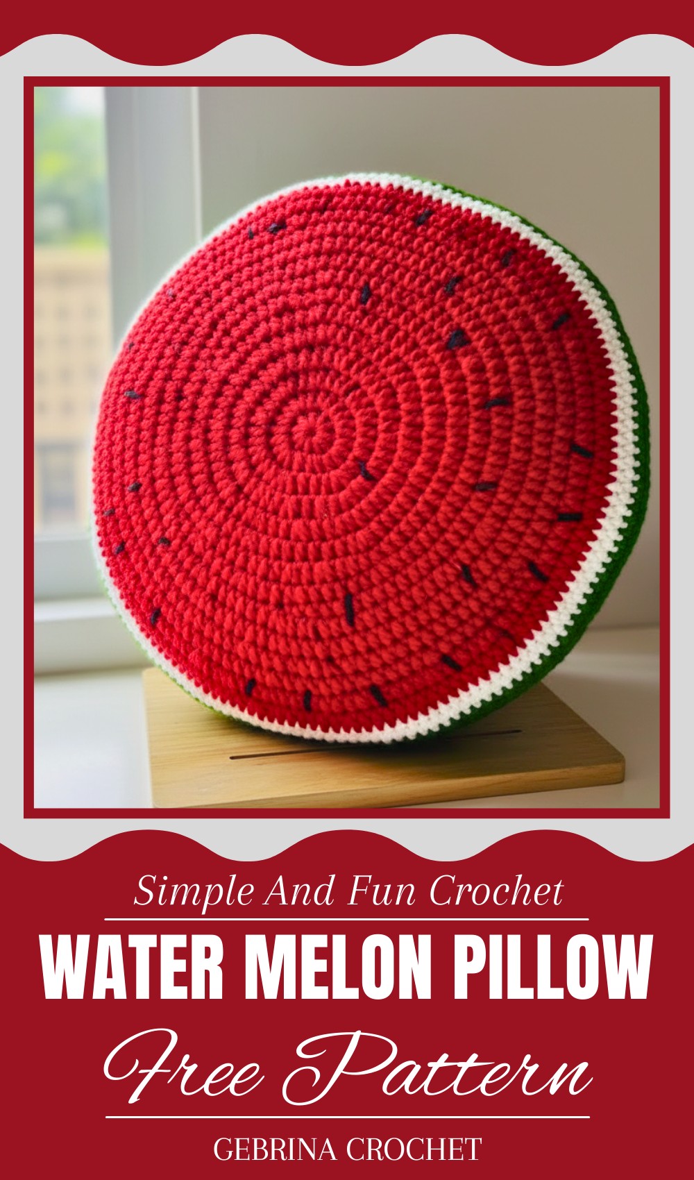 Crochet Water Melon Pillow