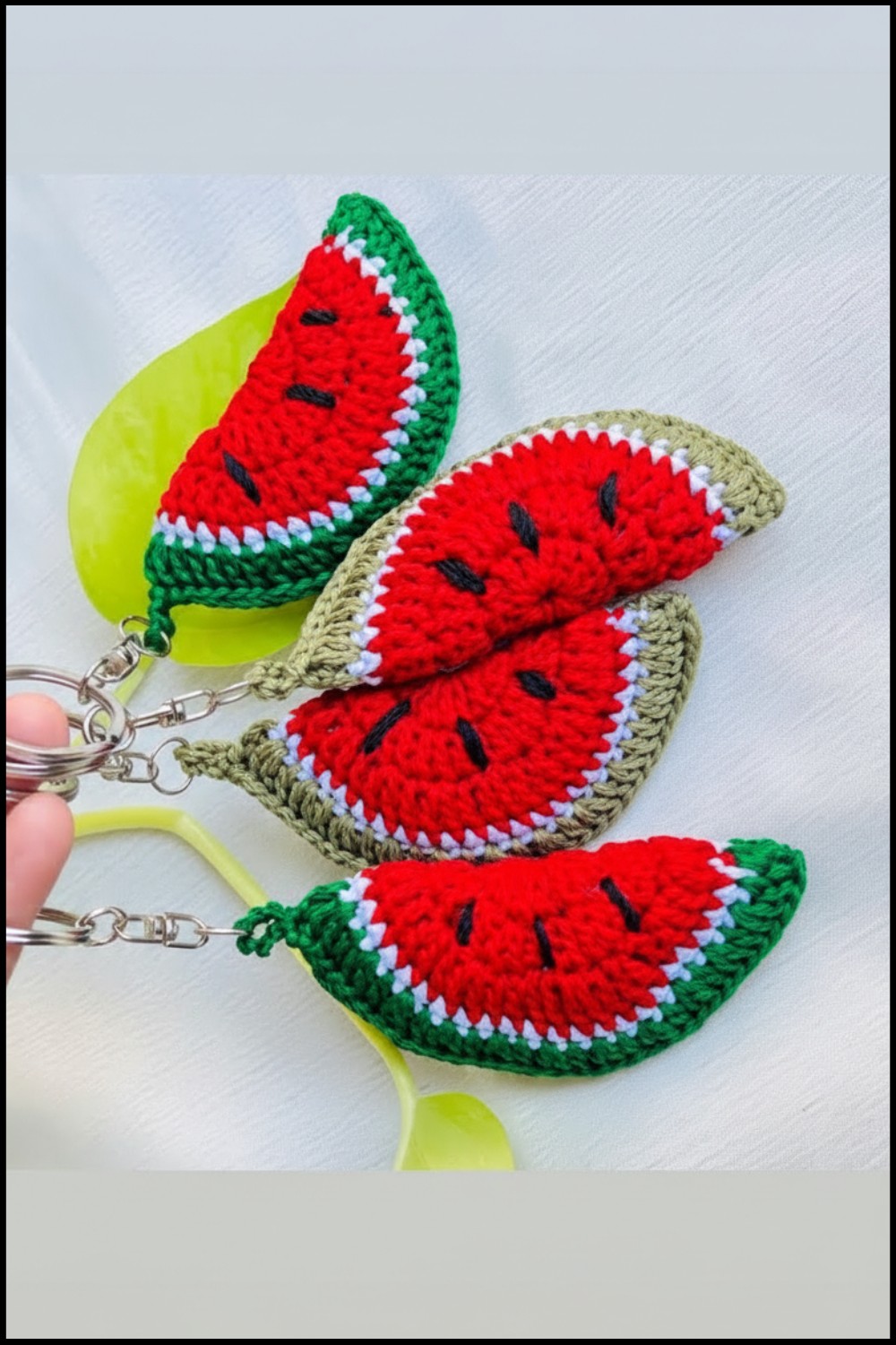 Crochet Watermelon Keychain 2