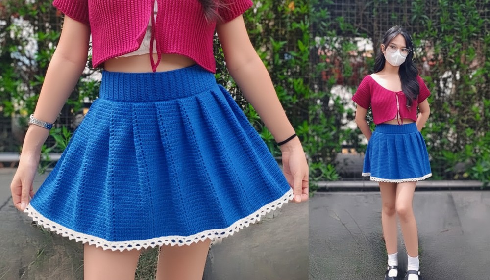 Easy Crochet Rhea Pleated Skirt Pattern 1