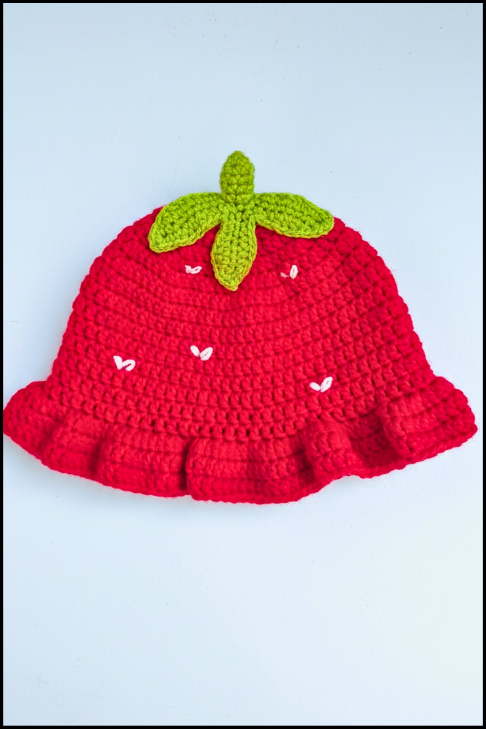 Easy Crochet Strawberry Bucket Hat 1
